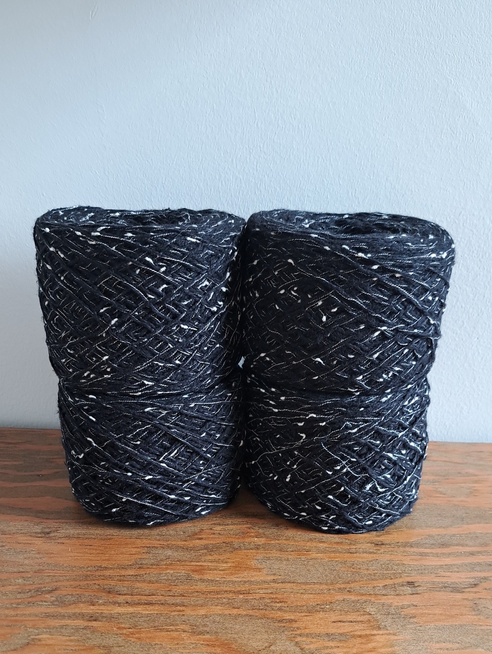 Cotton/Wool Black and White Yarn Lot, 400g